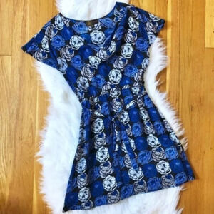 Tracy Reese Silk DressBlue Floral S Small New
